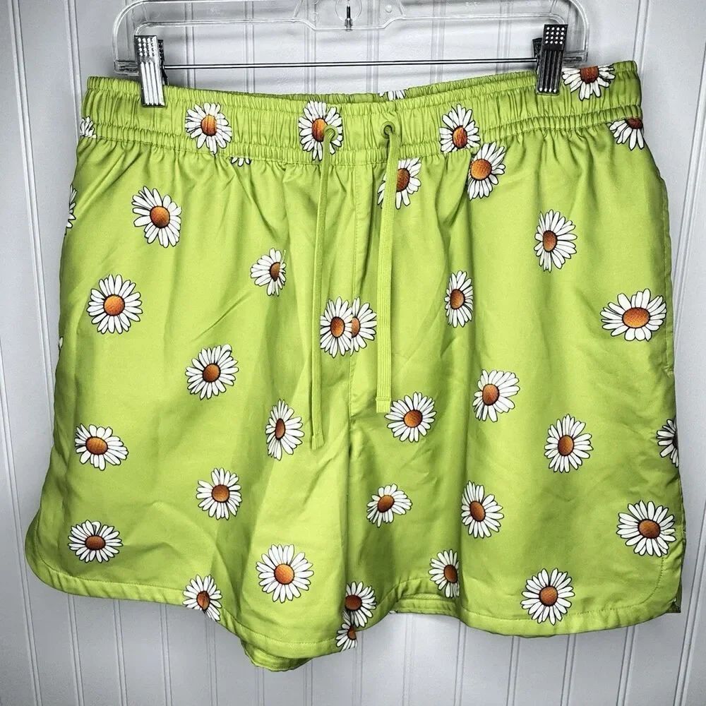 Nike SPE+ AOP Sz XL Flow Shorts DP DM6909-332 Vivid Green White Daisy’s RARE HTF
